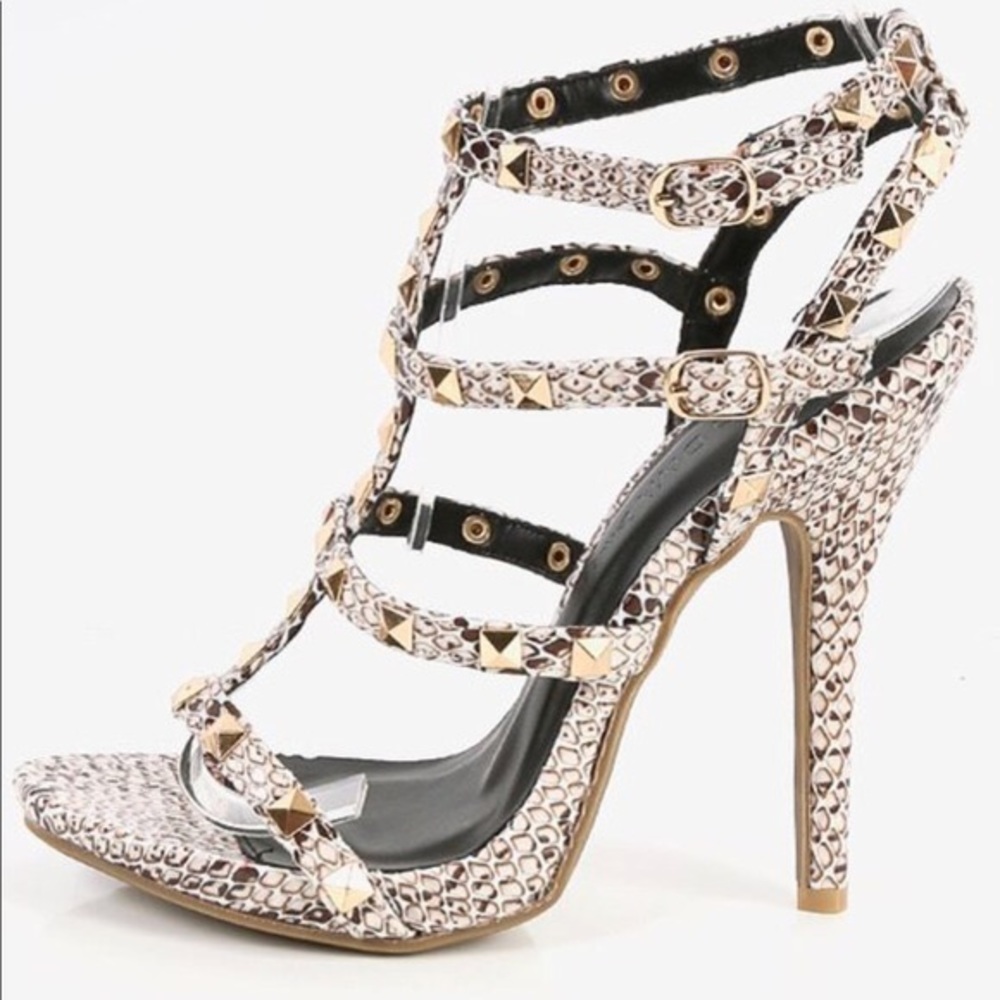 NWB Studded Stone/Snake Stiletto Heels - 6